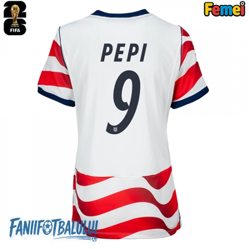 Statele Unite Ricardo Pepi #9 Echipament de Fotbal Replică Mondial 2026 Femei Acasa Statele Unite Ricardo Pepi #9 Echipament de Fotbal Replică Mondial 2026 Femei Acasa